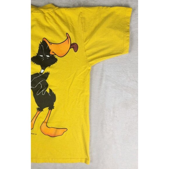 Vintage 1996 Marvin The Martian Looney Tunes T-Shirt Small Yellow Daffy Duck - Picture 9 of 14